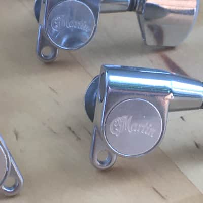 6 Genuine “Martin” Logo Acoustic Guitar Bolt On Chrome Tuners D35 HD28 Low Tab image 6