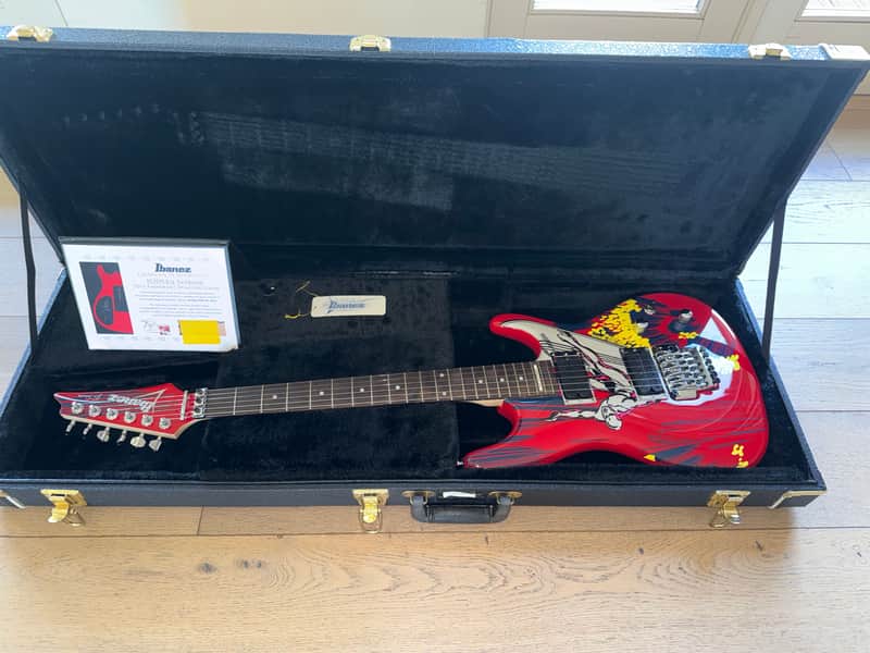 Ibanez JS20S 20th Anniversary Joe Satriani Signature HH Autographed 2008 - Red/Silver Surfer Graphic image 1