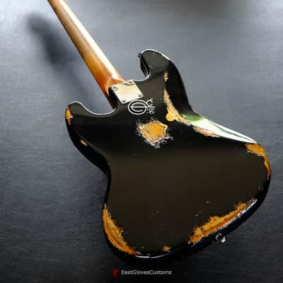 Fender Standard Jazz Bass 60s Pickups Black Aged Relic image 9