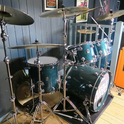 Natal Cafe Racer Poplar Green Sparkle Ex Puddle of Mudd 6 Piece Drum Kit + Hardware image 6