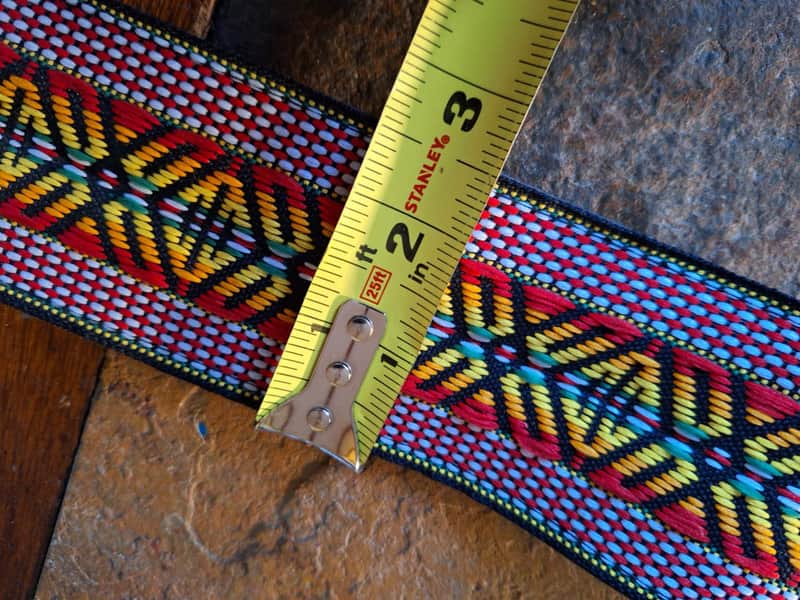 Vintage folk acoustic guitar strap rainbow 2.5" hippie '70s image 1
