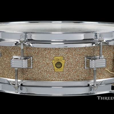 1960s Ludwig Pre-Serial Downbeat Snare Drum Keystone Champagne :  4 x 14 image 1