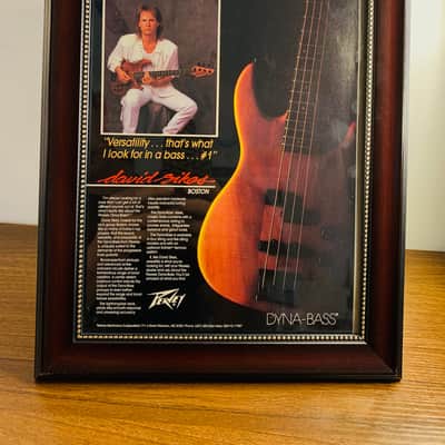 |Orignal| 1987 Peavey Guitars Promotional Ad Feat. Boston's David Sikes & Peavey Dyno-Bass |Framed| image 1