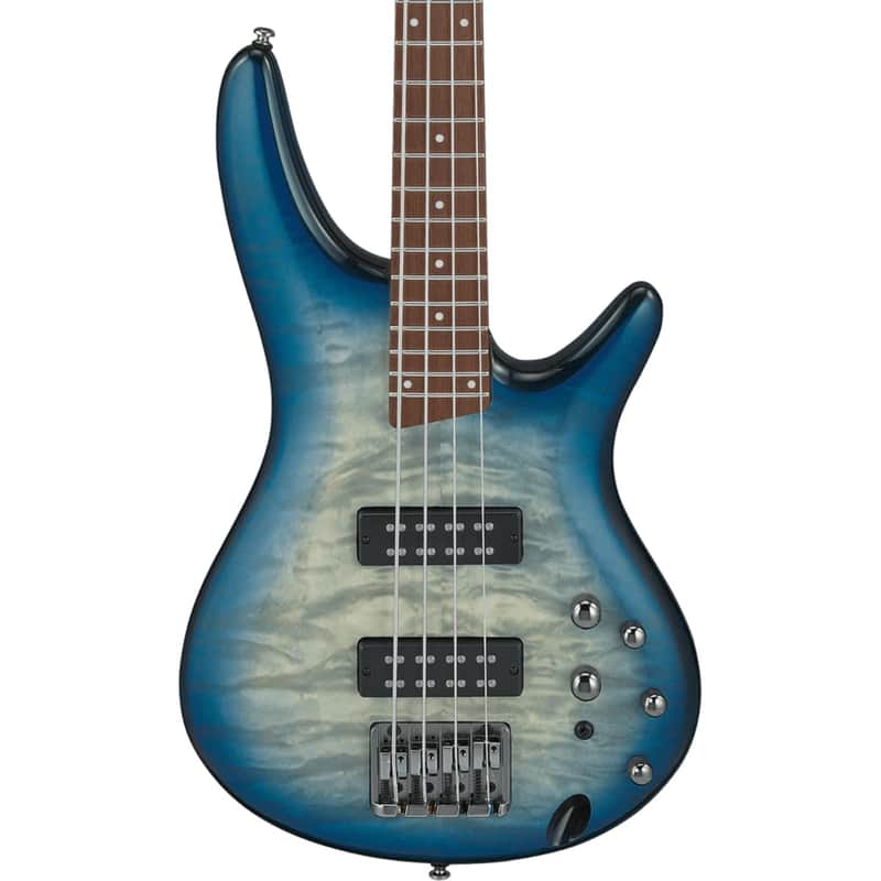 Ibanez SR400EQM-SCB Bass Quilted Maple Stained Cosmic Blue Starburst Jatoba Fretboard image 1