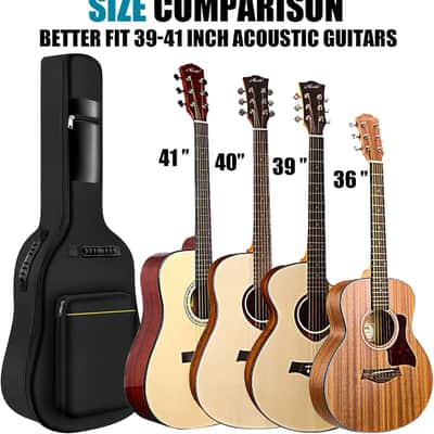Acoustic Guitar Gig Bag - 0.35 Inch Sponge Padding Fit 39-41 Inch Guitar Waterproof Black image 3