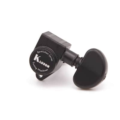 Kluson 3x3 Revolution E-Mount 90deg 20:1 ratio Tuners, Black image 2