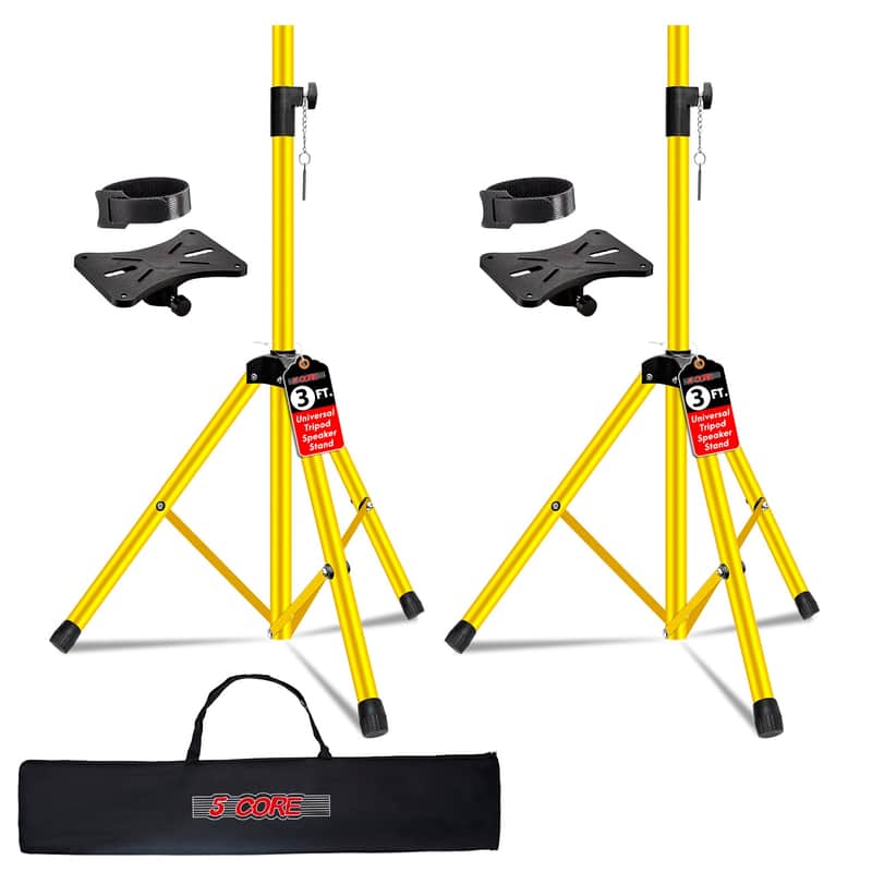 5 Core Speaker Stand Pair Height Adjustable 36" Heavy Duty PA DJ Tripod Studio Monitor Stands image 1