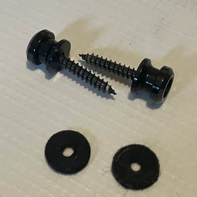 2000's Era Used Schaller Electric Guitar Worn Black Strap Lock Buttons Set image 3
