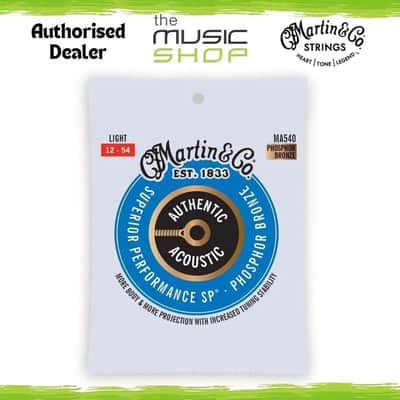 Martin Authentic SP Acoustic Guitar Strings, Phosphor Bronze, 12-54 - MA540 image 1