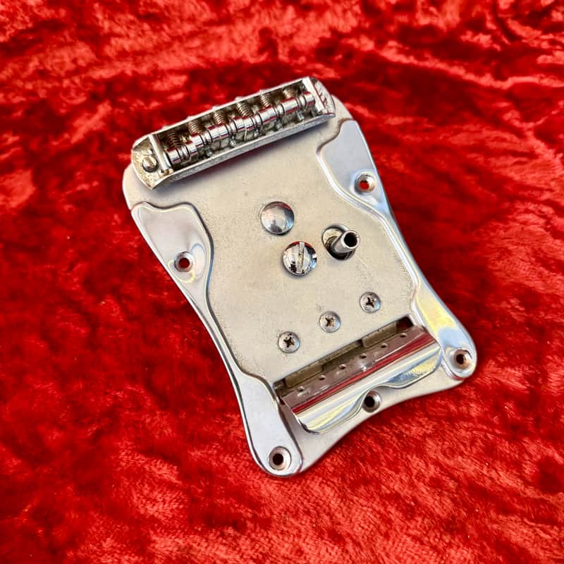Guyatone Sharp 5 LG-350t bridge tailpiece  vibrato assembly c 1970’s 1970 - Chrome original vintage Japan MIJ image 1