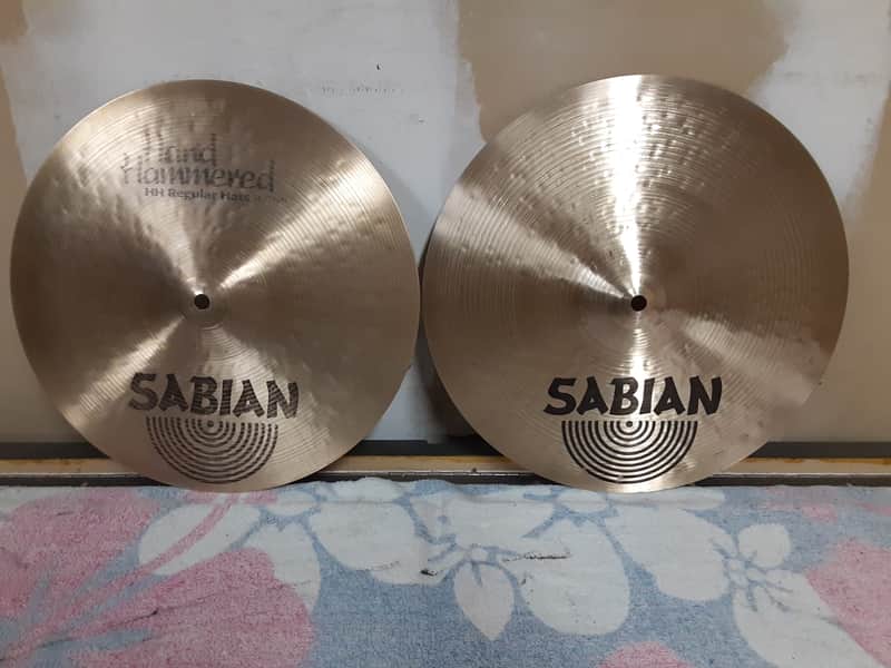 Sabian 14" HH Hand Hammered Regular Hi-Hat Cymbals (Pair) 1992 - 1998 - Natural image 1