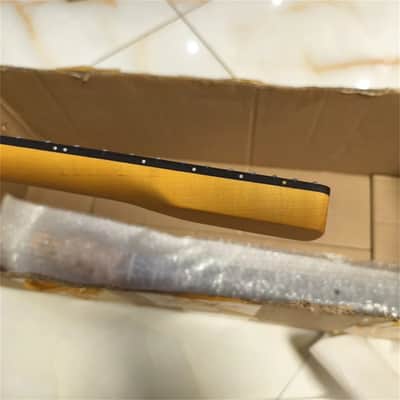 24 inch short scale Yellow maple electric guitar neck part 22fret Rosewood inlay image 3