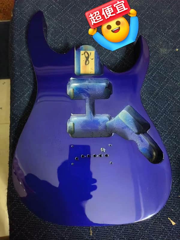 Mini Short Scale Purple Glossy Finish HH Guitar Body image 1