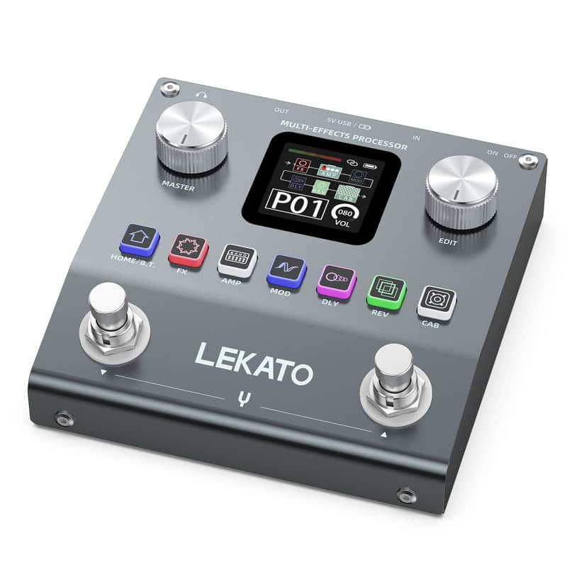 LEKATO Multi Effects Guitar Pedal Effect with 6 Effects Modules 80 Presets 20 IRs BT Audio Headphone Output image 1
