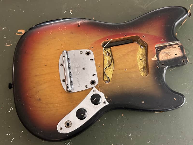 Vintage Fender Mustang Body Partially Loaded 1971 - Sunburst image 1