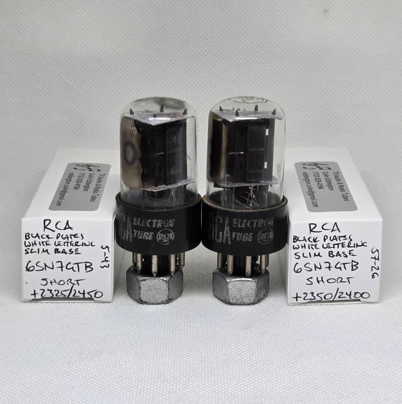 RCA 6SN7GTB Black Plate Well Matched (5.1%) Pair NOS 6SN7 6SN7GT image 1