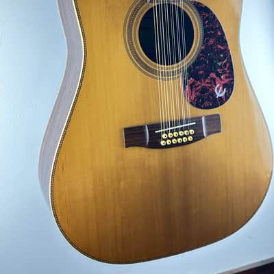Epiphone PR-715-12 String Acoustic Dreadnought Guitar 1988 Natural Made In Korea image 4