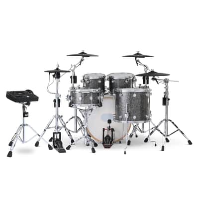 DW DWe 5pc Complete Electronic/Acoustic Drum Set w/Roland Cymbals & V51 Black Galaxy image 3