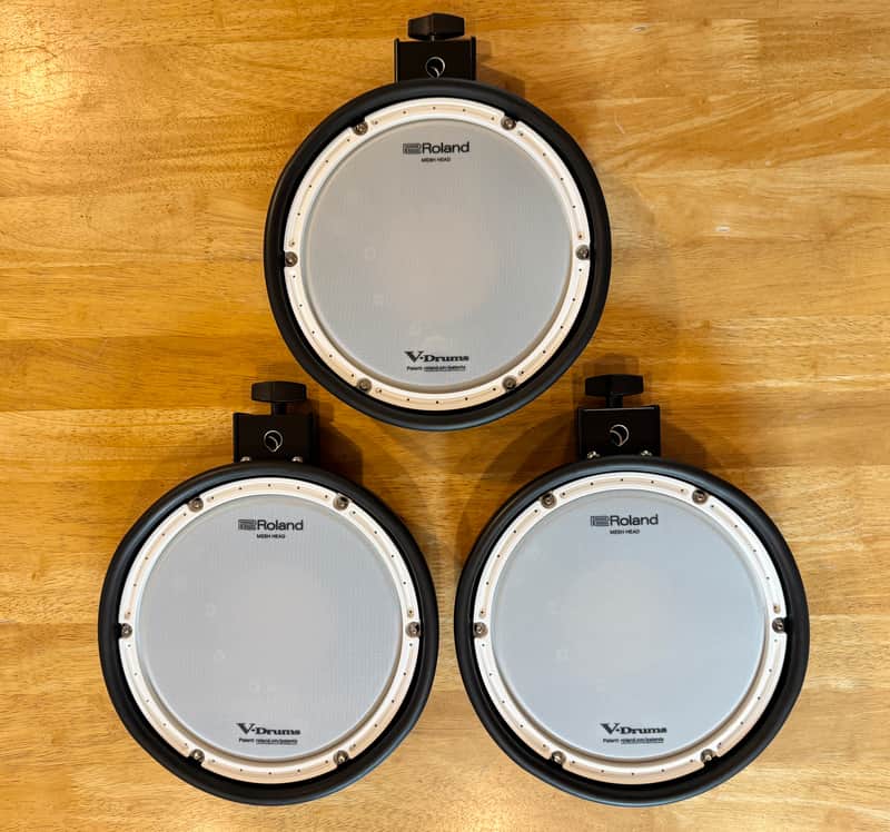 NEW 3X Roland PDX-8 8 inch Dual Zone Mesh Drum Pads Trigger-Black VDrum TD17 TD1 image 1