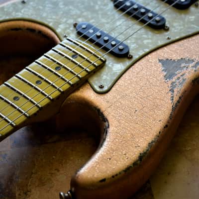 American Fender Stratocaster Custom 2012 Faded Tangerine Sparkle image 2
