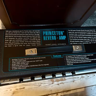 Fender '68 Custom Princeton Reverb-Amp 12-Watt 1x10" Guitar Combo 2013 - Present - Black image 5