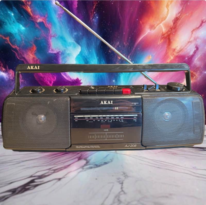 Vintage Akai AJ-208 Boombox AM/FM Stereo Radio Cassette Recorder Tested X Rare🔥 image 1