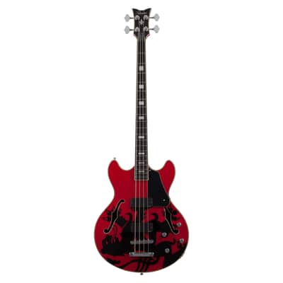 Schecter Simon Gallup Signature Corsair Bass - Red w/Black Lion Graphic Open Box image 2