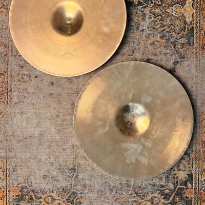 1960s Vintage Zildjian 14” Hihats PAPER THIN 740 780 g AMAZING PAIR! Light Complex Hand Hammered image 2