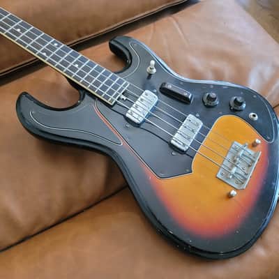 Vintage Horugel Short Scale Bass Guitar MIJ Japan Sunburst 1960s-1970s image 6