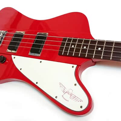 BURNY TB-70 Thunderbird Active Bass Japan circa 1987 in Fire Red with FGI Pickups image 7