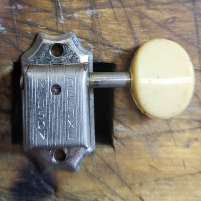 Vintage 1964 Kluson Deluxe Double Line Patent Number 3x3 Individual Bass Side Guitar Tuner Luthier Parts image 3