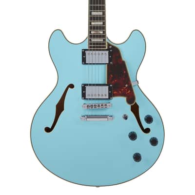 D'Angelico PREMIER DC DAPDCSKBCS * Double Cutaway w/ stop-bar tailpiece, Sky Blue image 4