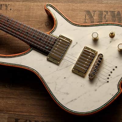Insane custom shop artwork Zerberus Gorgonized Nemesis genuine Italian White Carrara Marble Top #001 image 7