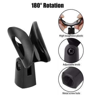 4 Pcs 180° Universal Microphone Clips Clamp Holder For Wired/ Wireless Mic Stand Bild 3