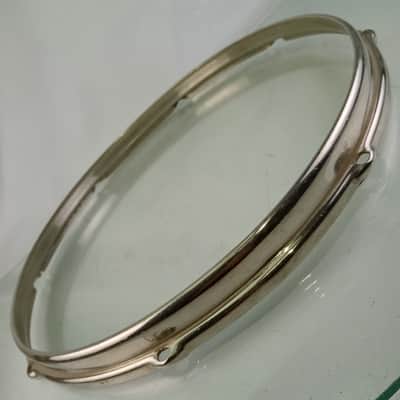 Slingerland 14" 8-Lug Nickel-BRASS Stick-Saver Snare Drum/Floor Tom NOB Rim/Hoop image 2