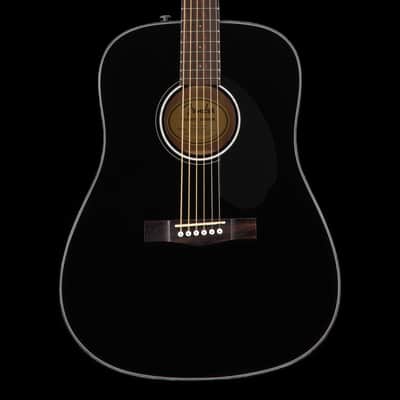 Fender CD-60S Black, Dreadnought Body, Solid Top Acoustic Guitar image 1