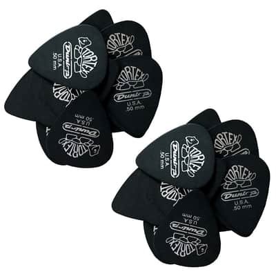 Dunlop Guitar Picks  Tortex  Pitch Black  24 Pack Standard  .50mm  488P.50