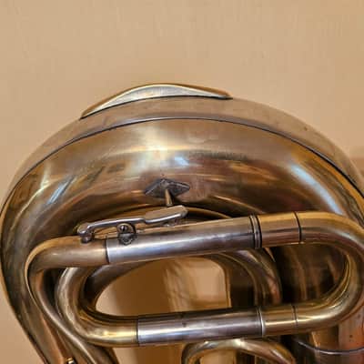 Tuba “Bb" Soviet 3 Valves Brass Pipe Wind Instrument Horn USSR Vintage and Rare image 3