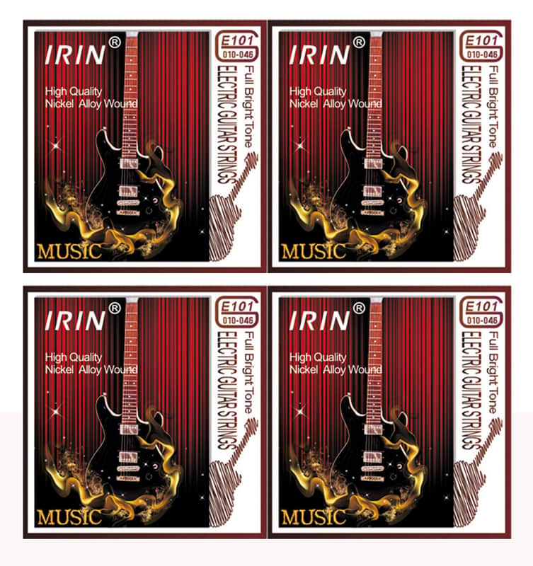4 Sets Electric Guitar Strings E101 (010-046) Nickel Alloy Wound, Bright Tone image 1