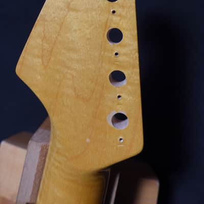 Warmoth Fender Strat Licensed 3A Flame Maple Neck 2010s - Natural image 3