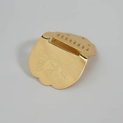 A-Style "K" Sign Mandolin or Cigar Box Guitar Tailpiece, 50s 60s Style, Gold