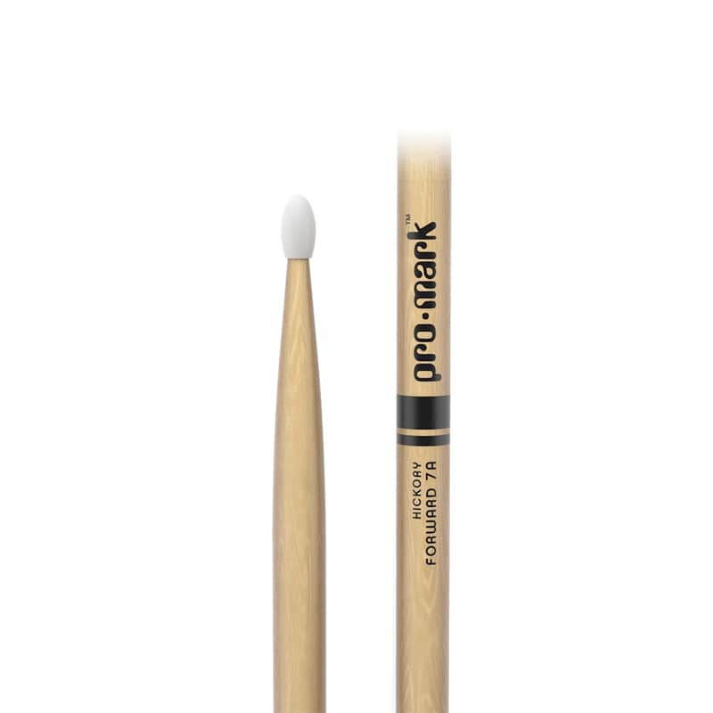ProMark Classic Forward 7A Drumsticks – Hickory with Oval Nylon Tip image 1