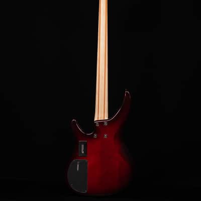 Yamaha TRBX604FM 4-String Bass, Dark Red Burst image 7