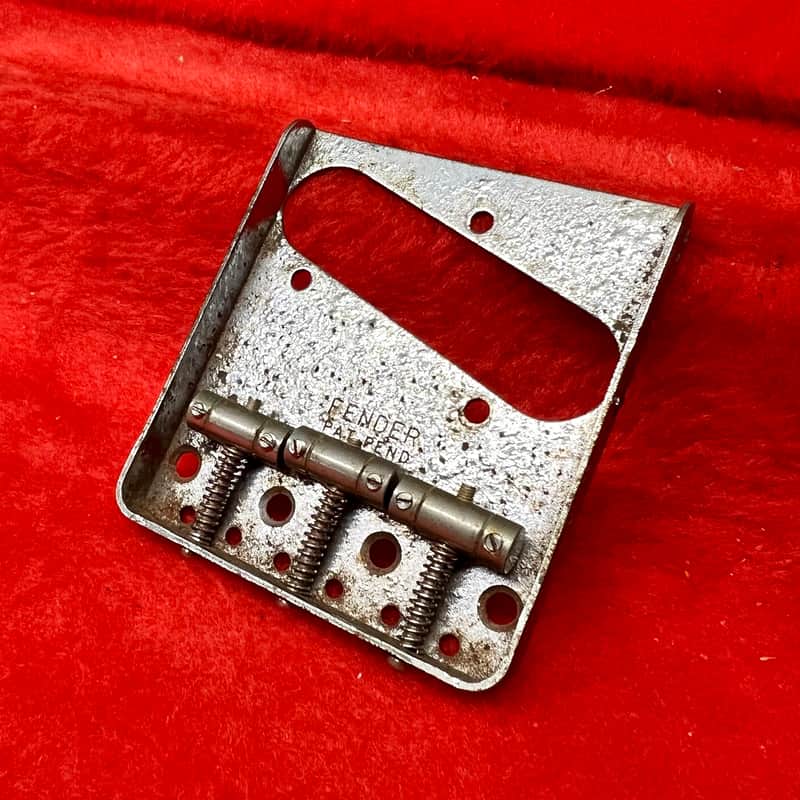 Fender Telecaster ashtray bridge tailpiece c 1960 Chrome Pat pend original vintage USA esquire broadcaster nocaster image 1