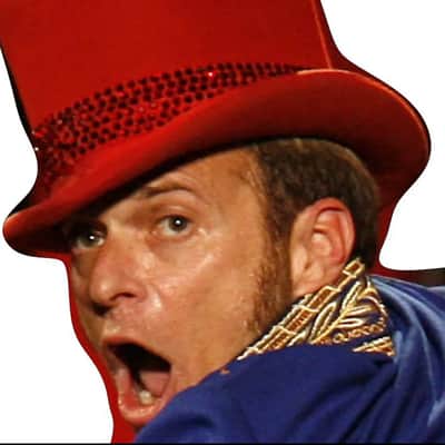 Eddie Van Halen & David Lee Roth-Red Top Hat- 57" Tall Cardboard Cutout Standee image 2