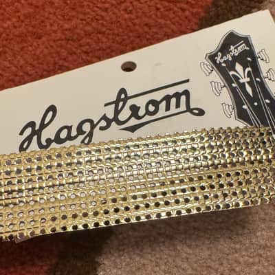 Hagstrom Cheese grater gold foil material 4” by 1” reproduction image 1