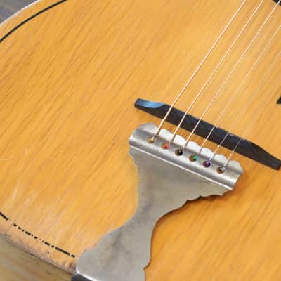 Vintage! 1920’s USA Made Natural Acoustic/ Electric Parlor Guitar + Case image 6
