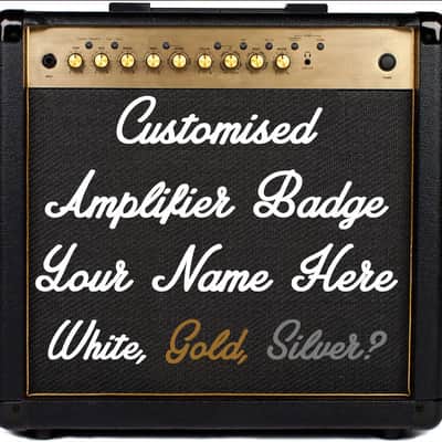 Custom Amplifier Badges Emblems Amp Cab Logo Sign Text in Manufacturers Style for Marshall Fender etc image 13