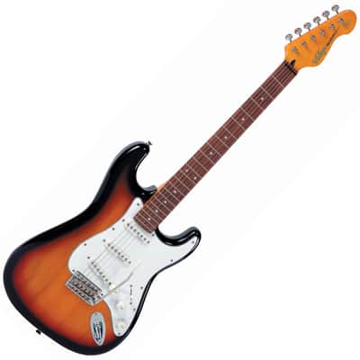 Vintage V6 ReIssued Electric Guitar ~ Sunset Sunburst LV6SSB) image 3