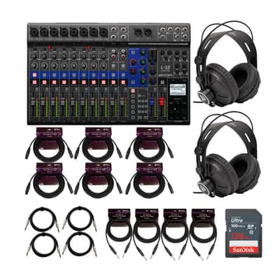 Zoom LiveTrak L 12 12 Channel Digital Mixer and Multitrack Recorder Bundle image 1